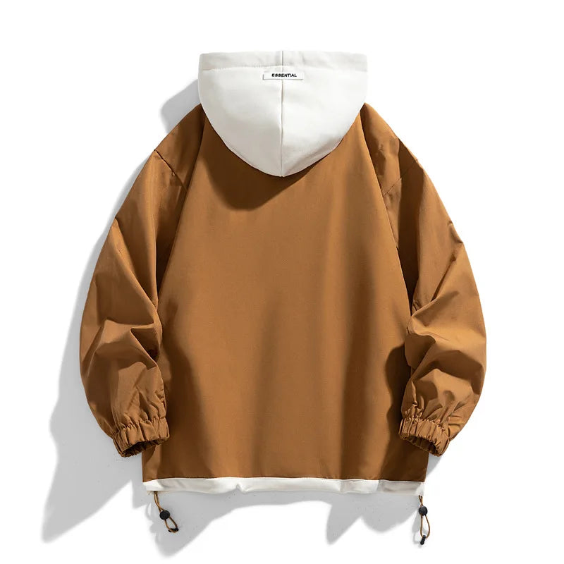 Unisex Übergangsjacke mit Kapuze und Reißverschluss