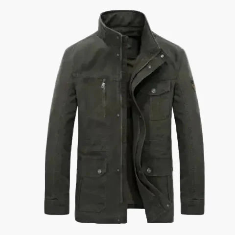 Men's casual jacket with stand-up collar and multiple pockets – casual, mid-length, ideal for everyday and outdoor use