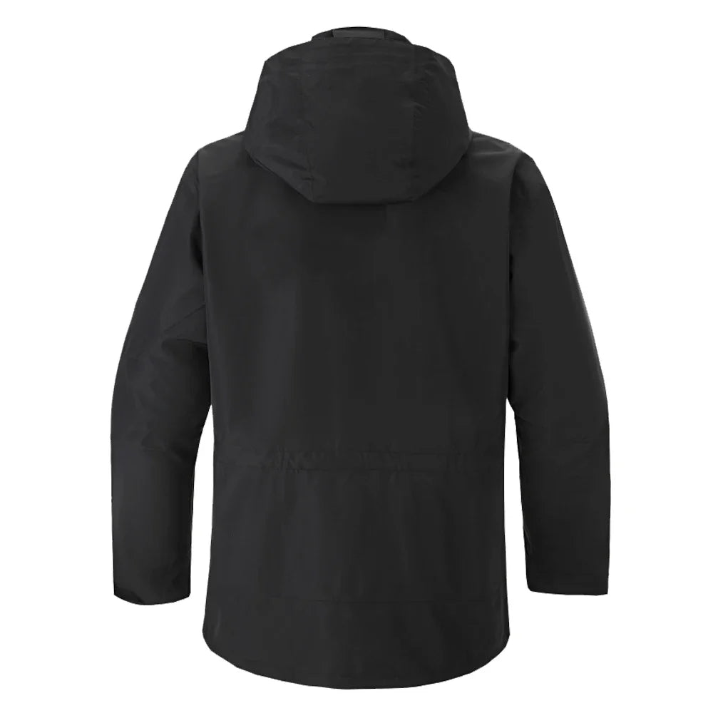 Men's camouflage outdoor jacket with hood and zippered pockets