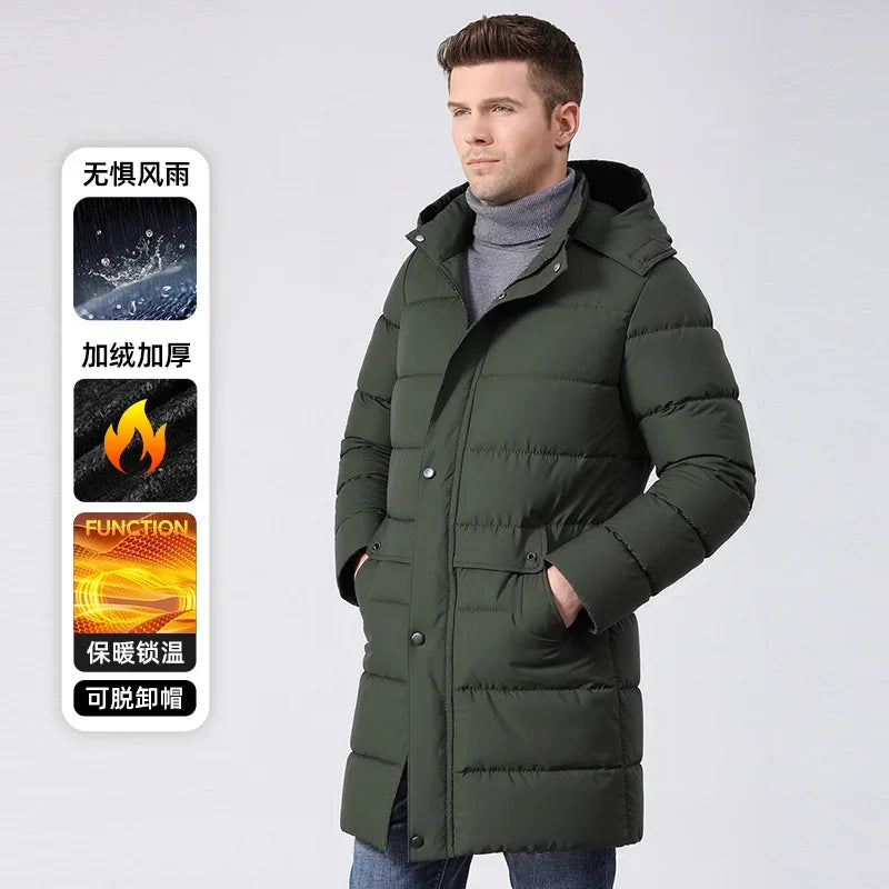 Men's down parka with hood - Long winter coat in various colors
