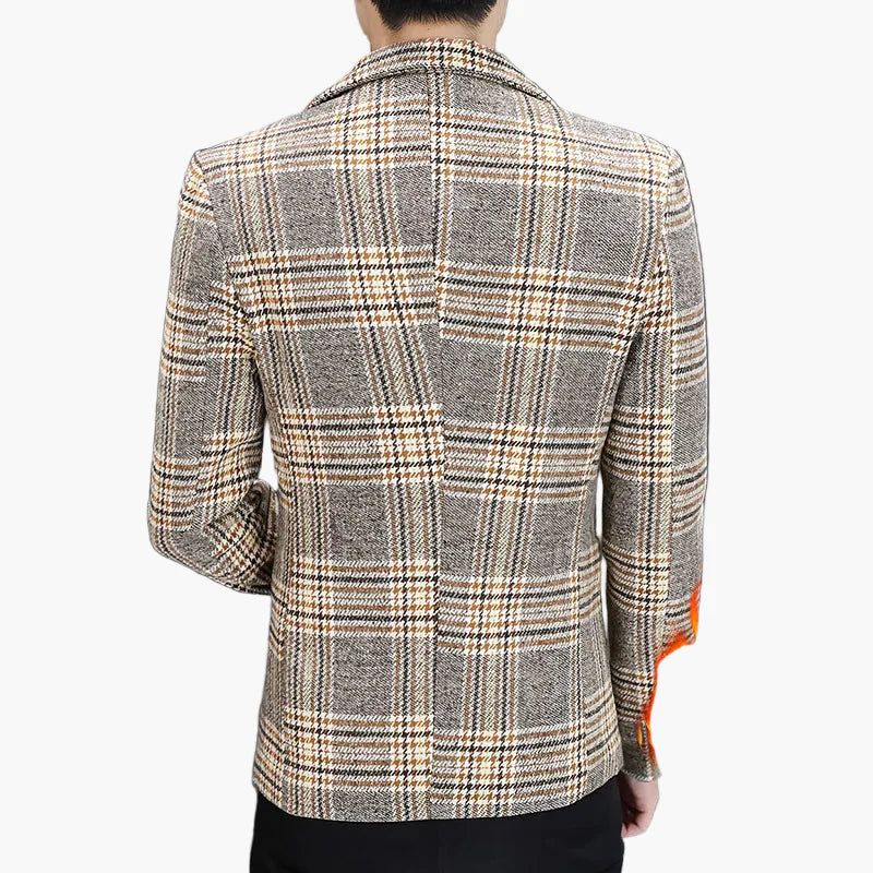 Men's Modern Checked Blazer – Elegant Business & Casual Blazer