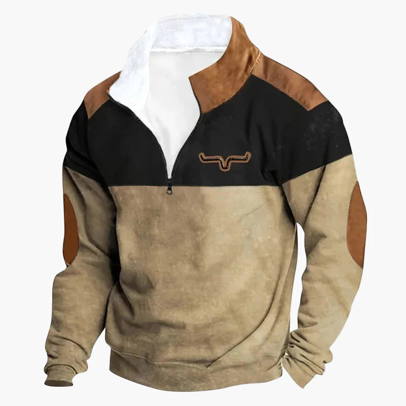 Men's Vintage Western Pullover with Ethnic Pattern – Outdoor & Leisure