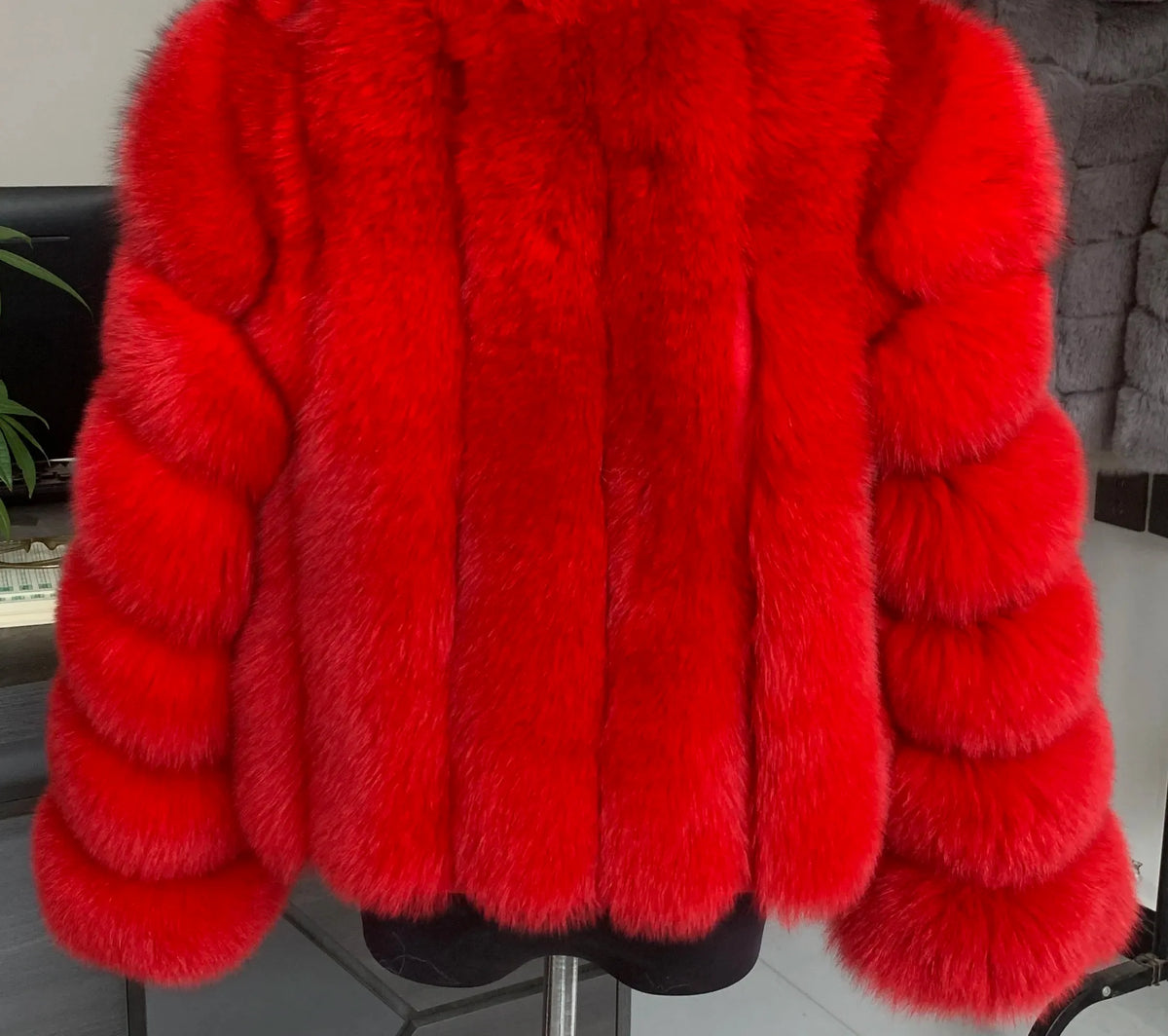 Kurze Damen Pelzimitat Jacke Winter Warm Cropped
