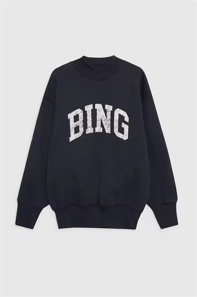 Women's Oversized Printed Sweatshirt Light Gray