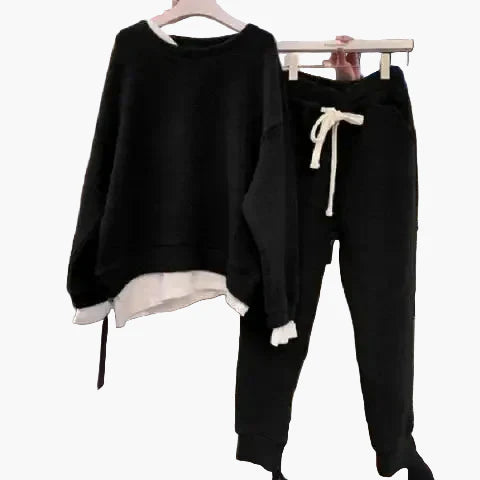 Women's Casual Two-Piece Set – Loose Sweater and Jogging Pants, ideal for Everyday & Relaxation