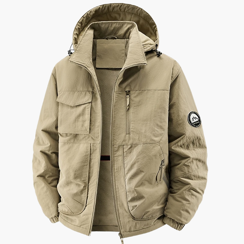 Men's outdoor casual jacket with hood – windproof & warm, ideal for autumn and winter