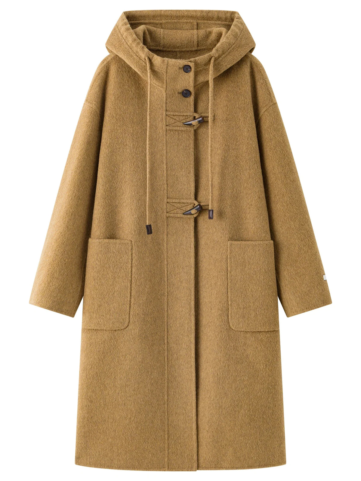 Women's duffle coat with hood and toggle buttons