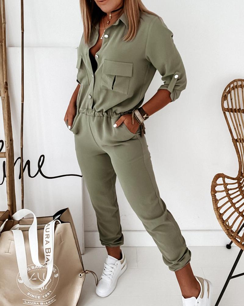 Damen Jumpsuit Einteiler Freizeitmode mit Taschen – Modischer Overall für Alltag und Events