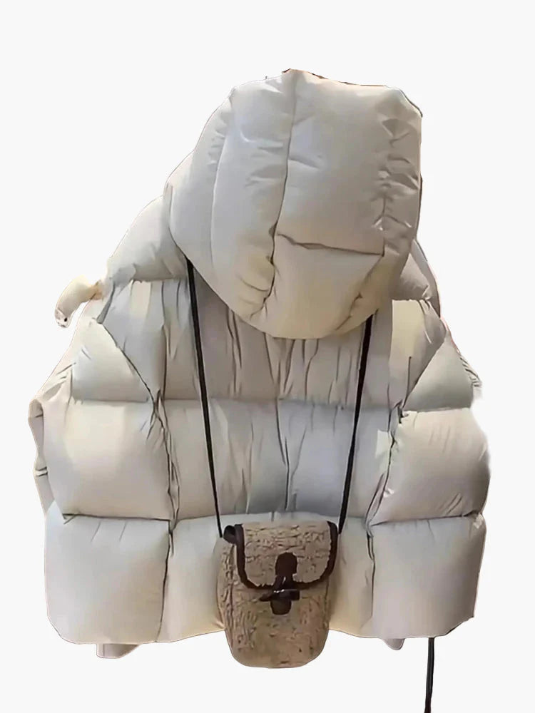 Men's Oversized Puffer Jacket – Urban Winter Streetwear Quilted Jacket with Hood