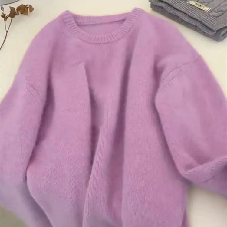 Women's Cozy Crew-Neck Long-Sleeve Soft-Knit Sweater