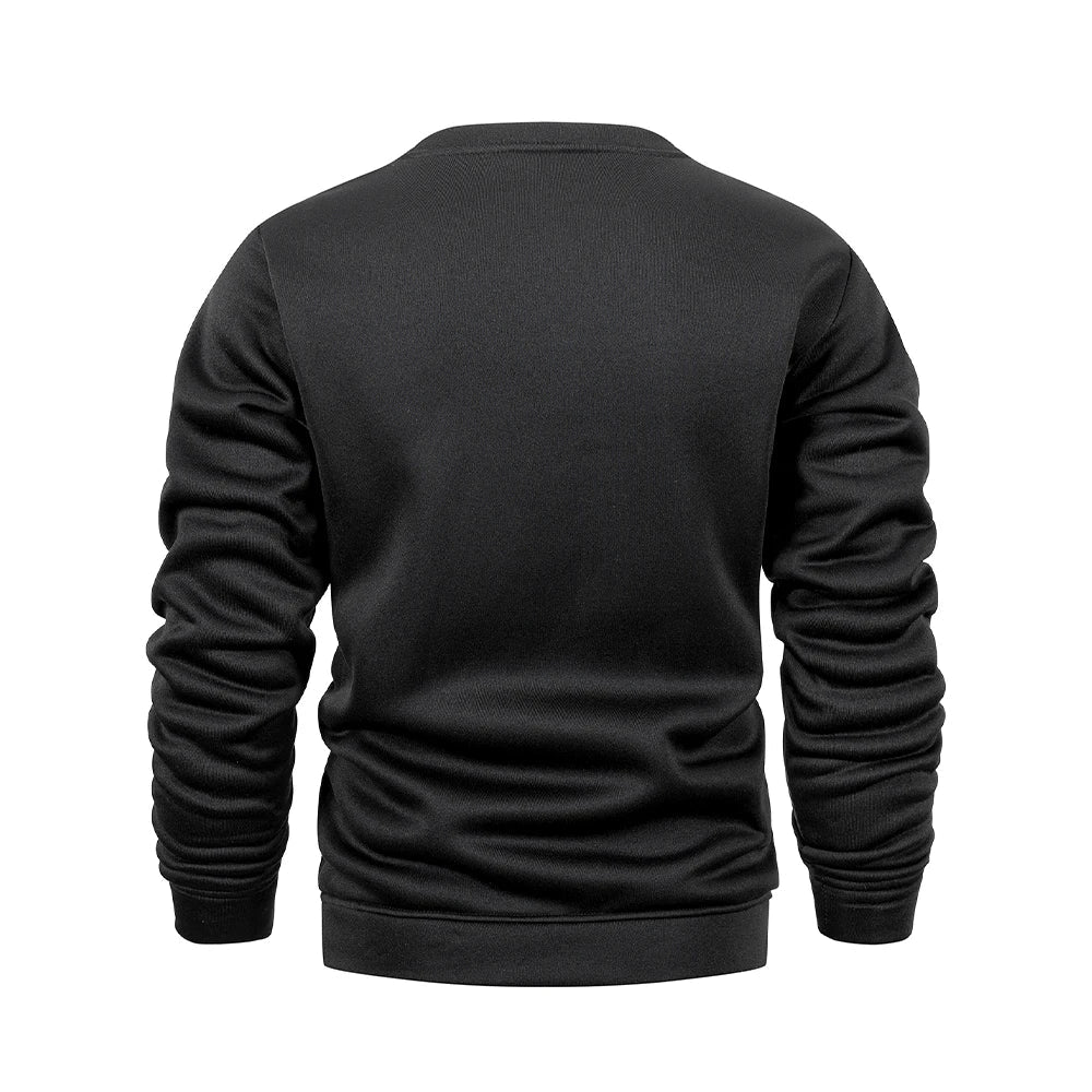Men's crew-neck sweater melange knit look long-sleeve basic shirt