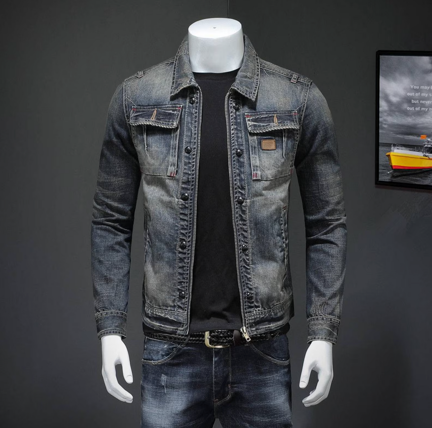Men's denim jacket in vintage look – timeless style for everyday and leisure