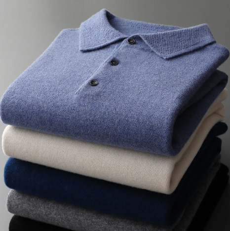 Men's Premium Polo Sweater – Classic Knit Sweater for Everyday & Business