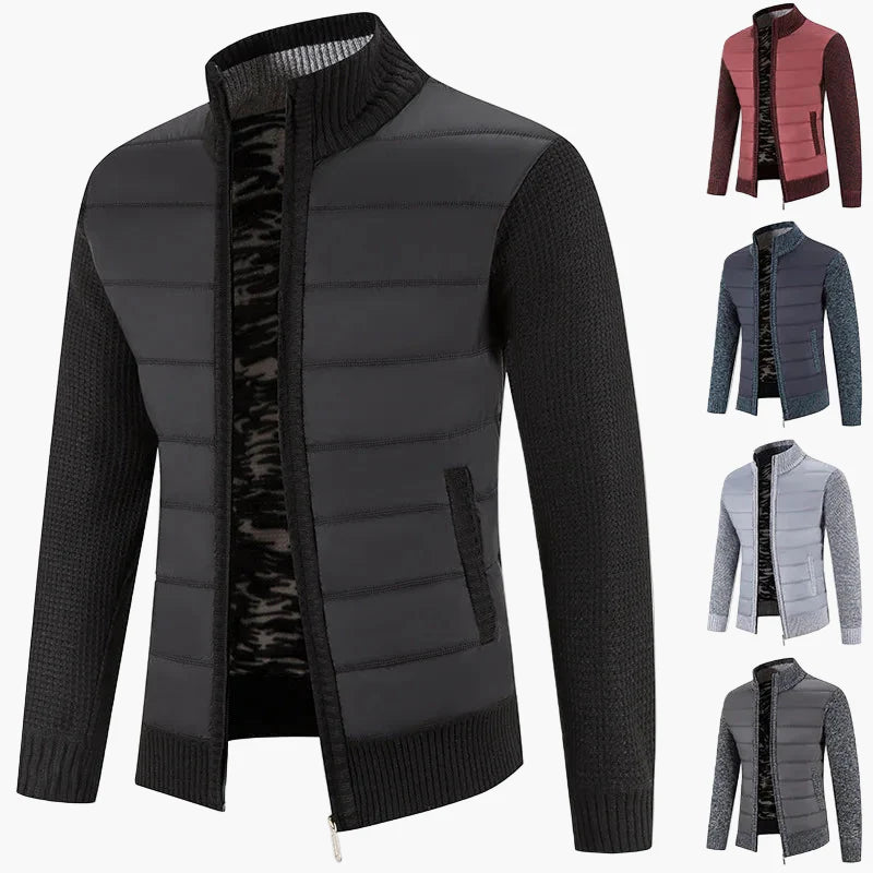 Men's quilted jacket with knitted sleeves – fashionable transitional jacket for everyday and leisure use