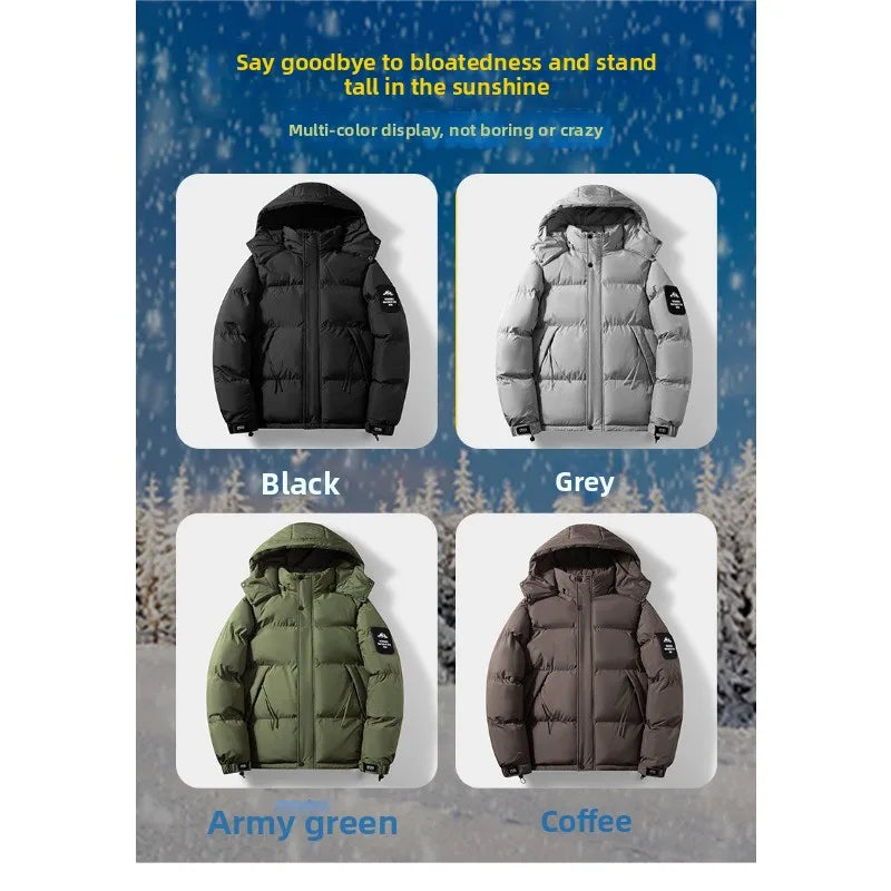 Unisex Winter Puffer Jacket with Hood - Warmly Lined Down Jacket
