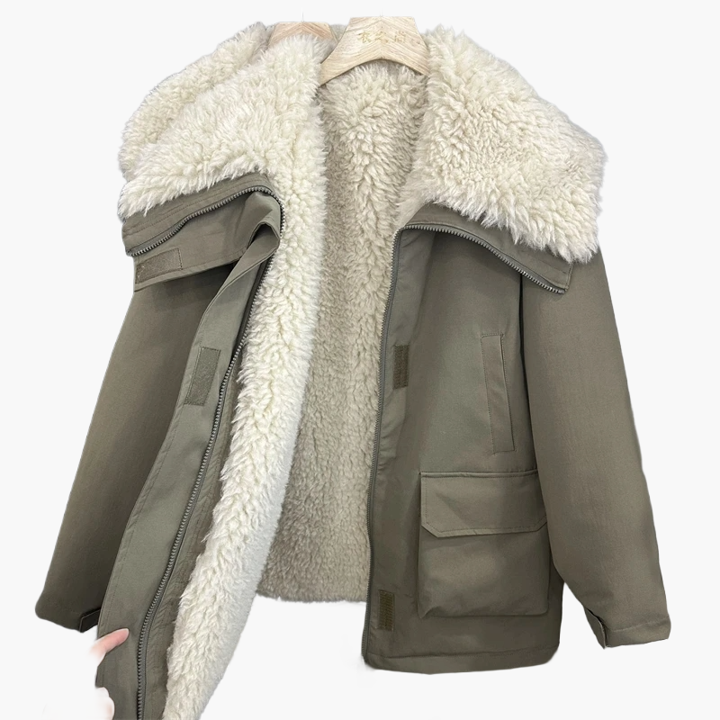 Damen Winter Parka mit Teddykragen – Modischer Oversize Mantel für kalte Tage