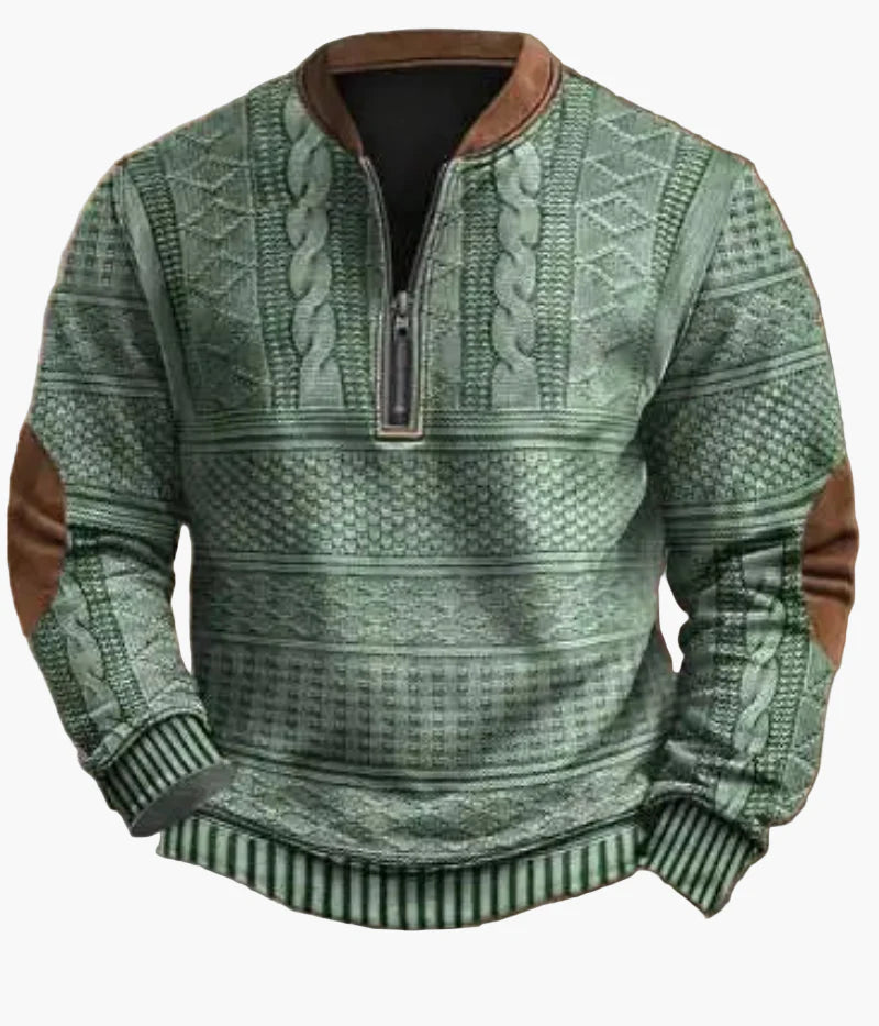 Herren Pullover mit halbem Reißverschluss – Stilvoller Strick-Look für Herbst und Winter