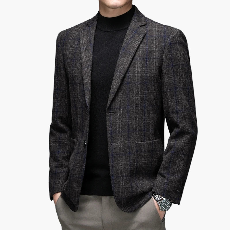 Men's Business Casual Blazer – Modern Checked Look for Office and Everyday Use