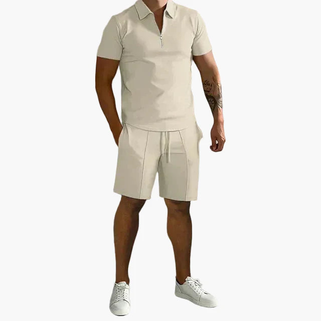 Men's Polo Shirt & Shorts Set – Modern Leisure Outfit for Summer, Neat-Casual Style