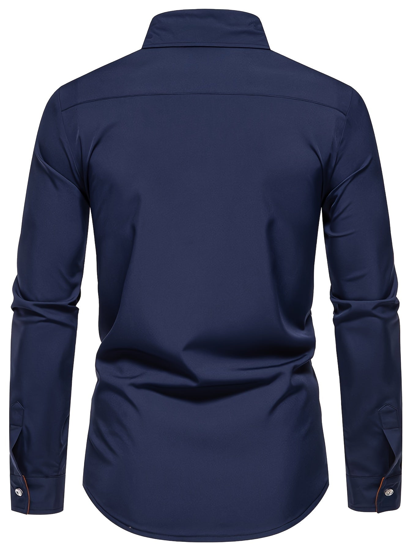 Herren Freizeit Slim Fit Hemd mit Kontrastdetails – Modernes Langarm Business & Casual Shirt