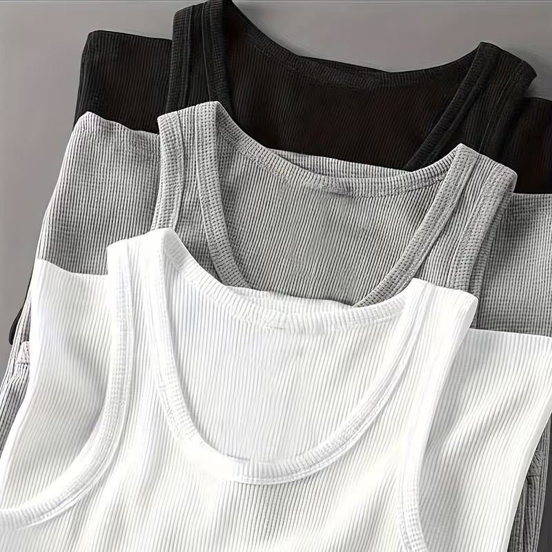 Men's Sporty Ribbed Tank Top – Modern Training and Casual Top
