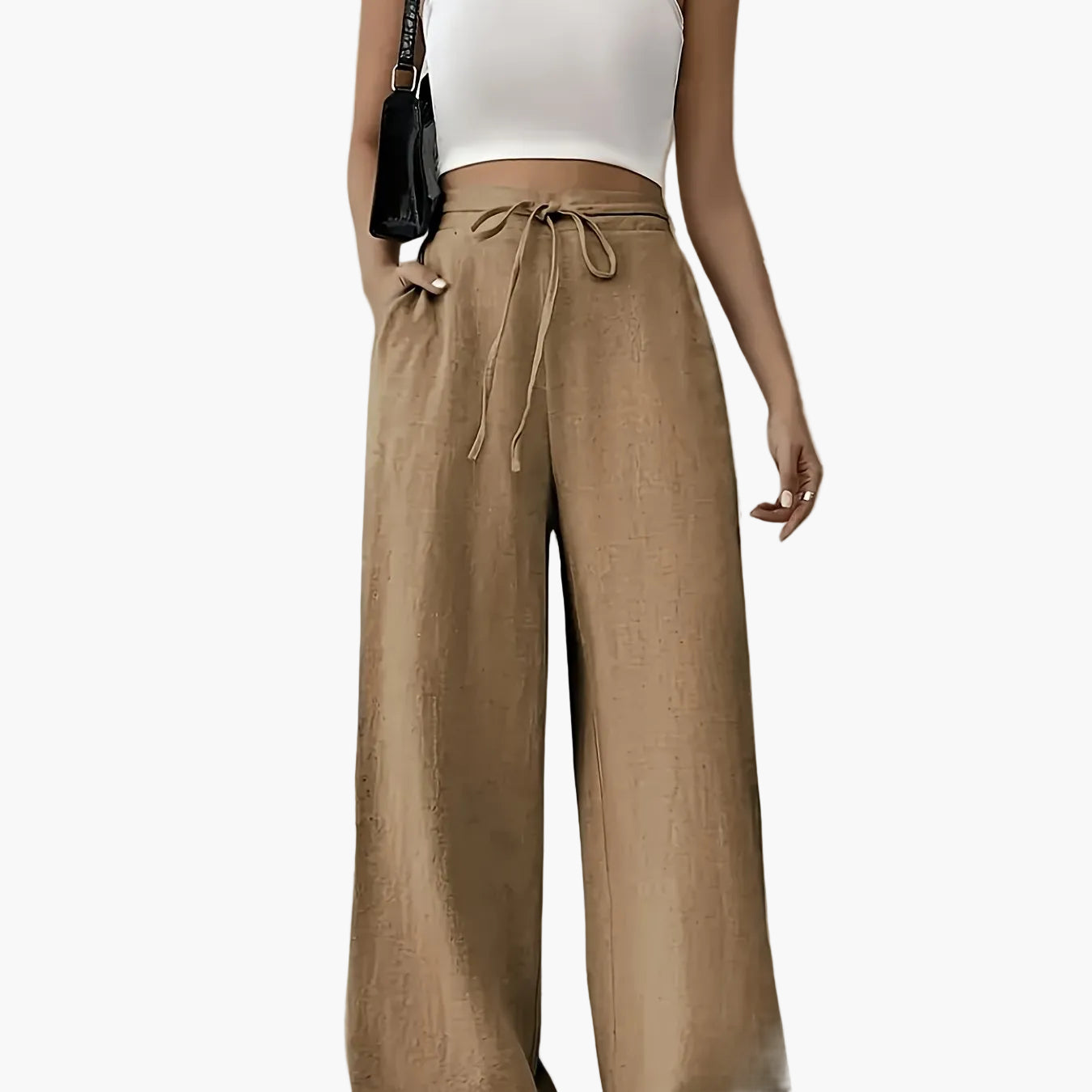 Women's Wide-Leg Pants with Drawstring – Casual Leisurewear for Everyday and Weekends