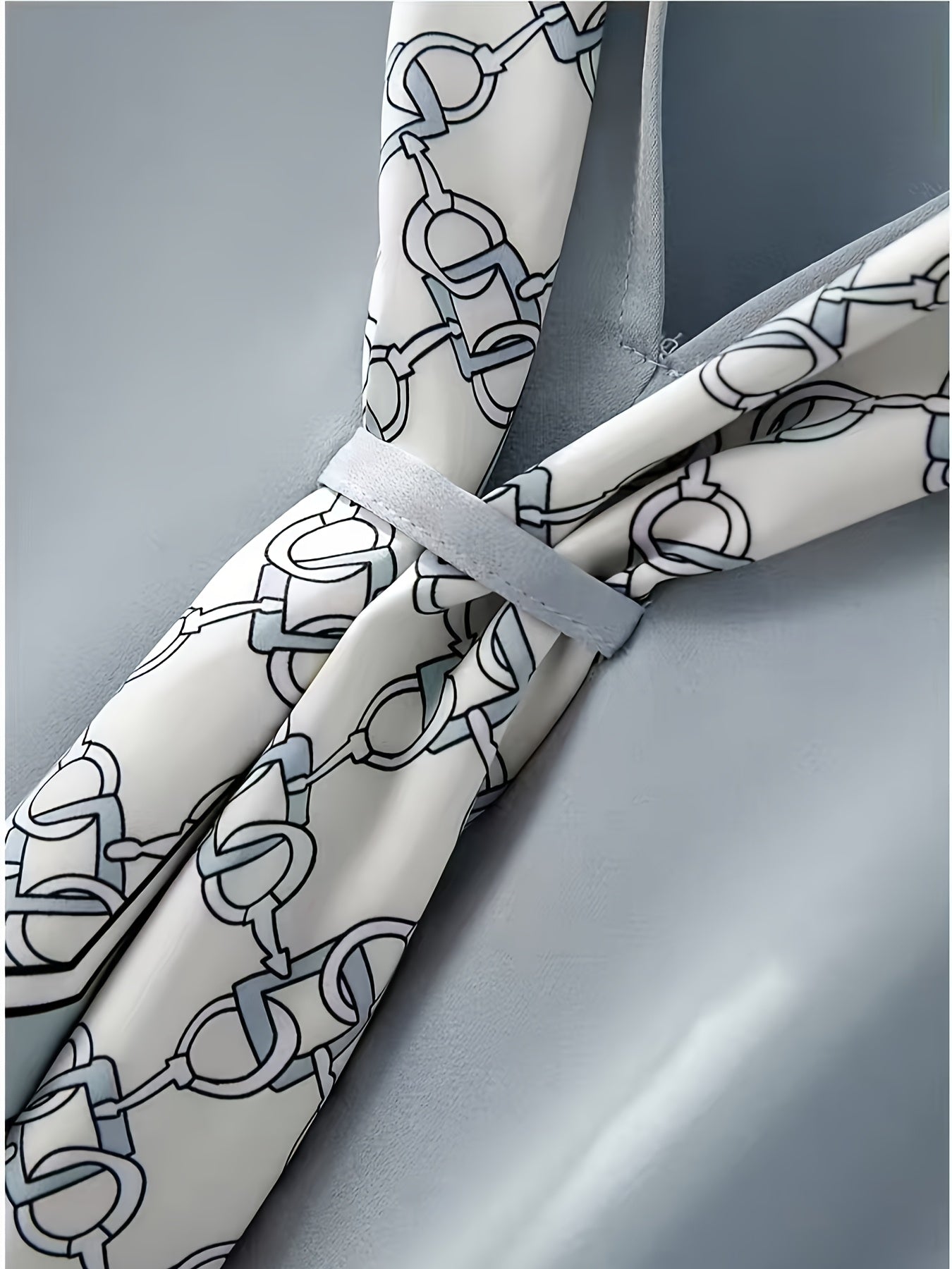 Women's blouse with short sleeves and decorative neck scarf – Elegant business and casual style