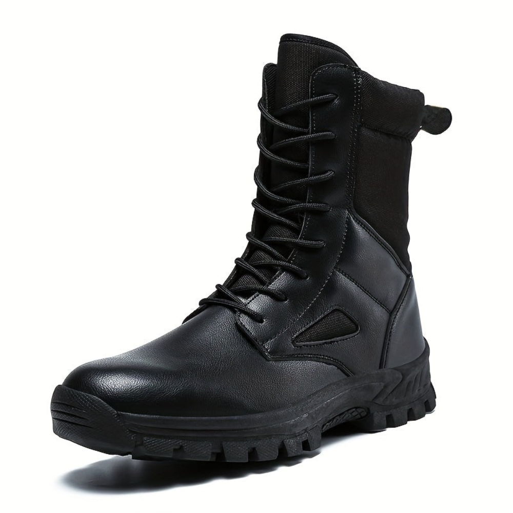 Men's lace-up boots with a high shaft and durable sole