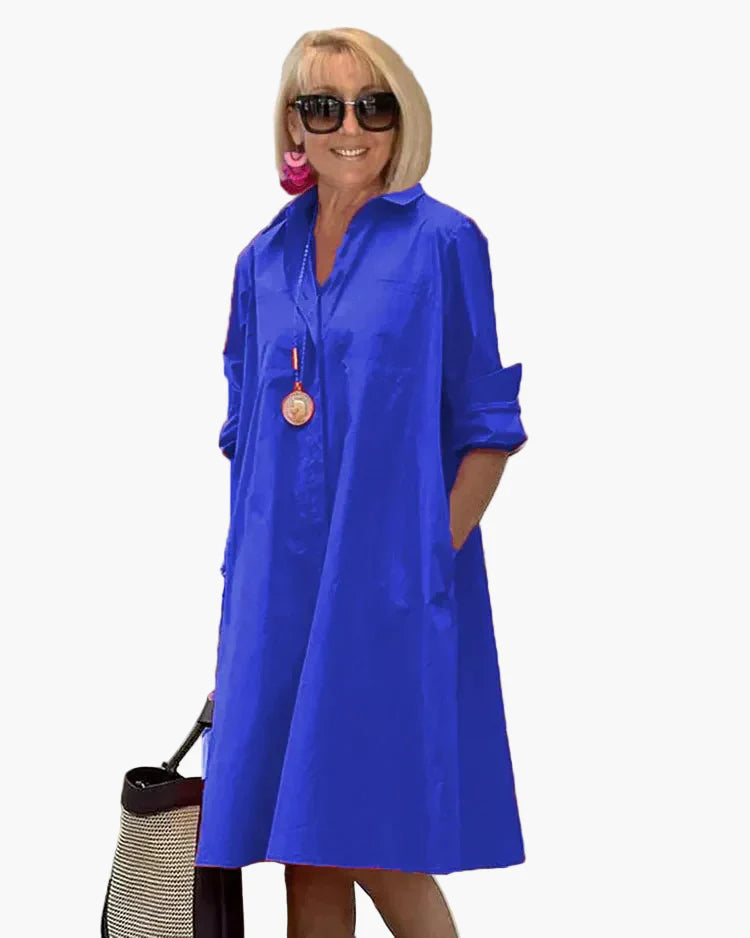 Damen Hemdblusenkleid für Freizeit und Alltag – Moderner, lockerer Schnitt, eleganter Stil