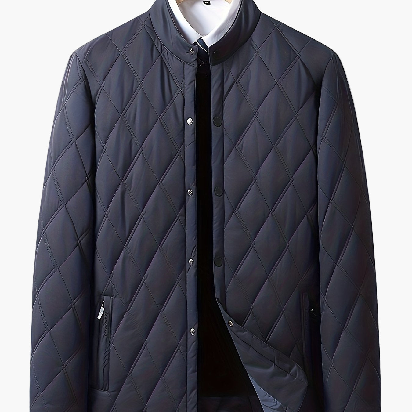 Men's Quilted Jacket Modern Business Casual Transitional Jacket