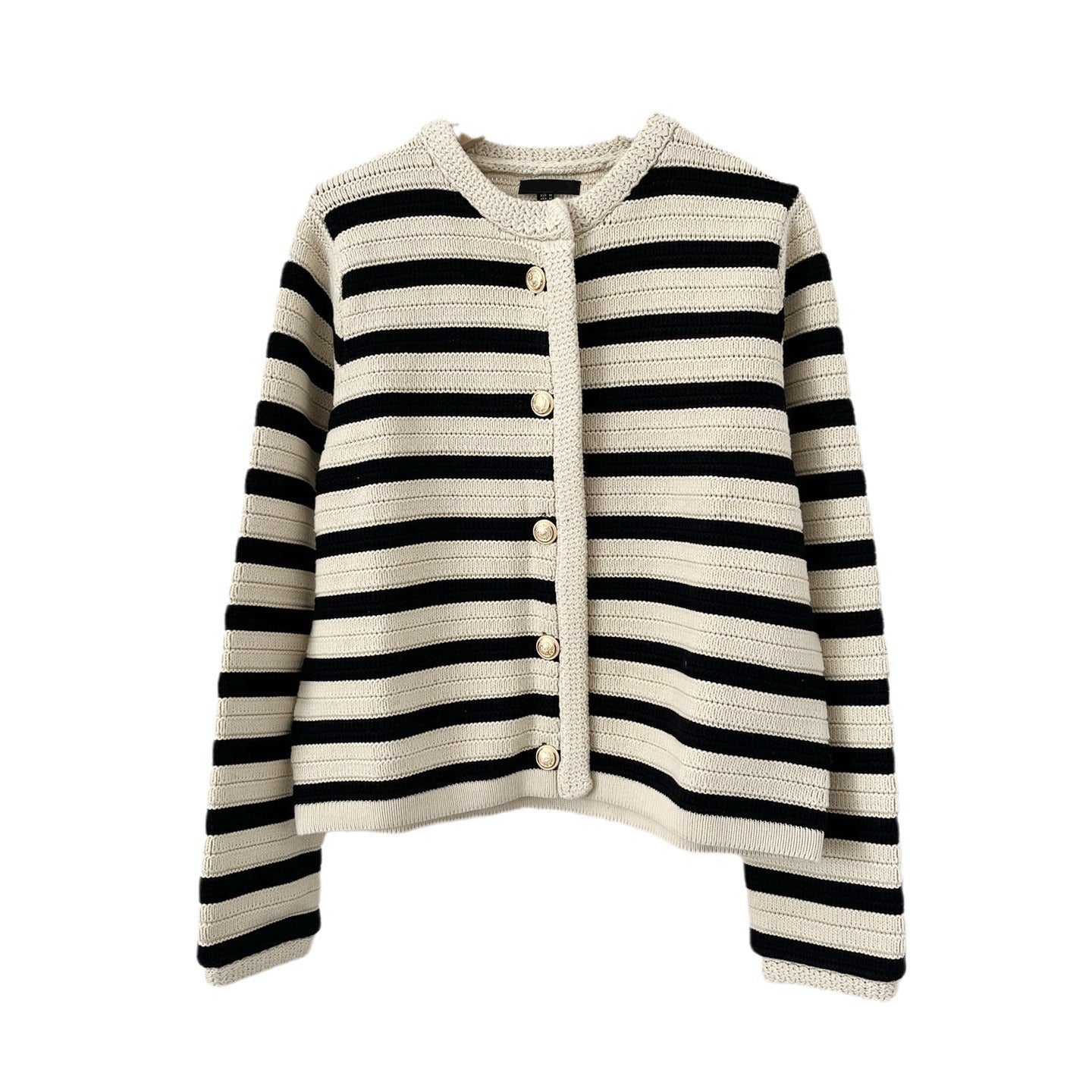 Jacqueline – Schlanker Damenstrick-Cardigan mit Streifen
