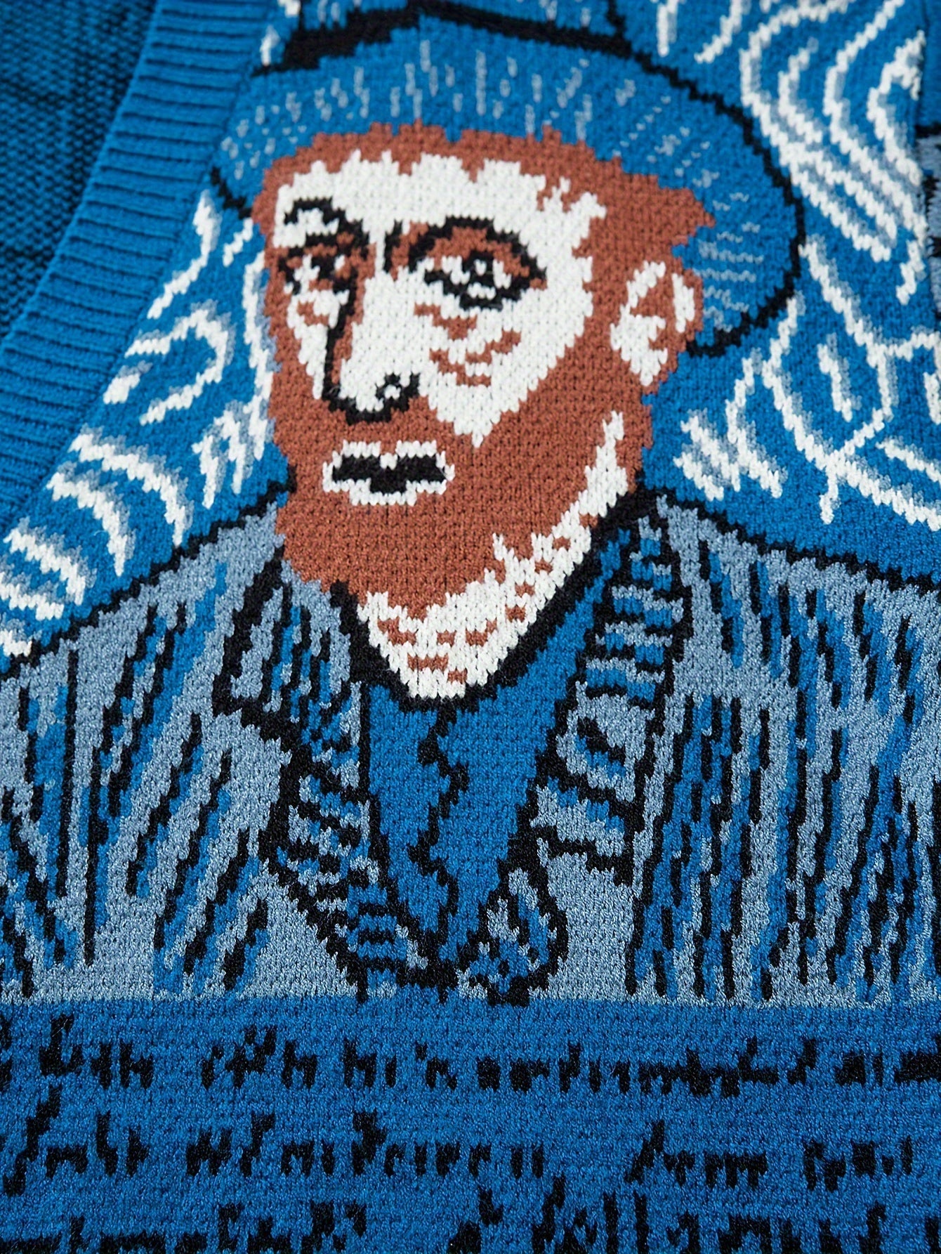 Herren Strickjacke im Kunststil mit Van Gogh-Motiv – Lässiger Cardigan für Herbst und Winter