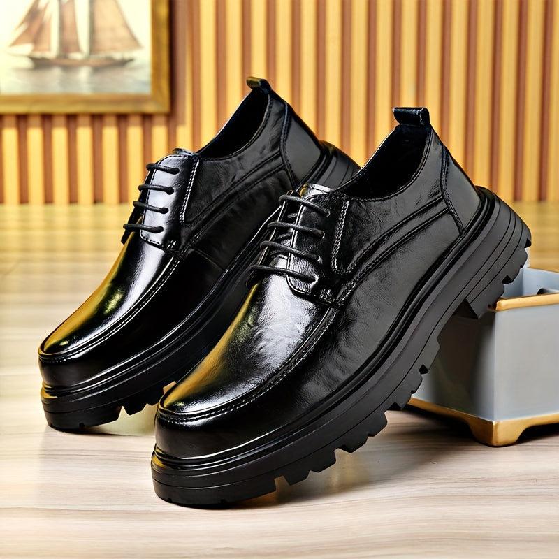 Men's Vintage Lace-Up Shoes for Everyday & Leisure – Fashionable Oxfords with Round Toe