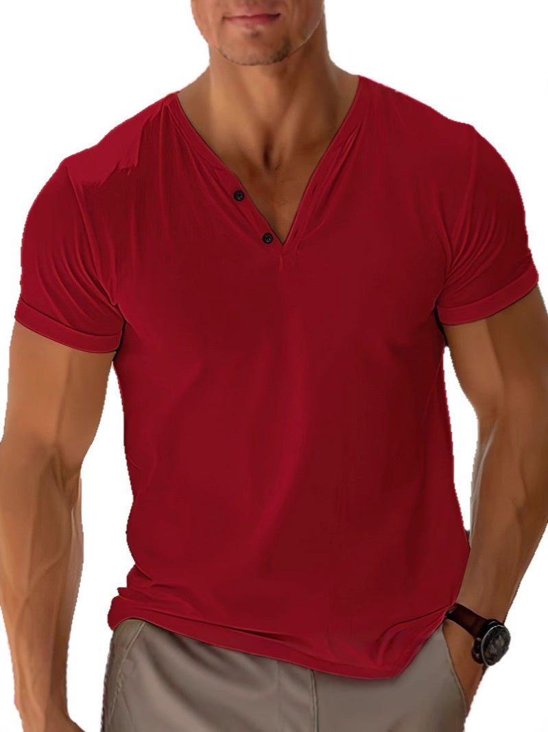 Rodney – Herren T-Shirt Sommer Strand Kurzarm Einfarbig