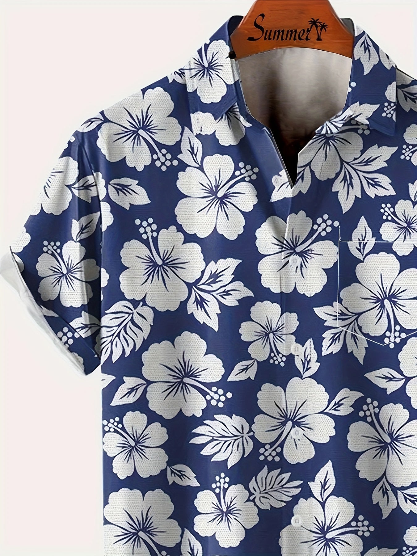 Men's Hawaiian Shirt with Floral Pattern for Vacation and Leisure – Short Sleeve, Regular Fit