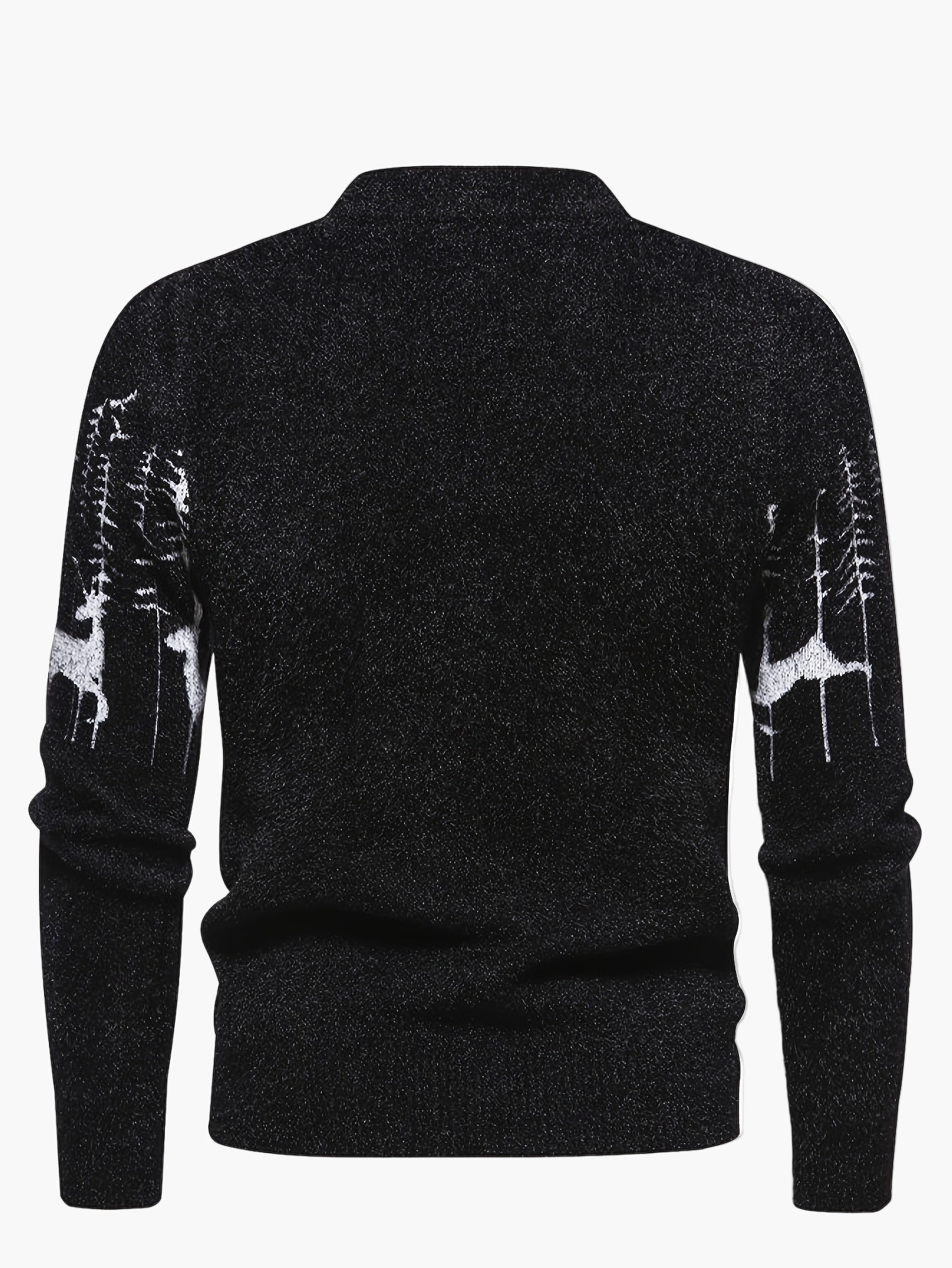 Men's Sweater with Forest and Deer Motif – Winter Style, Casual & Outdoor