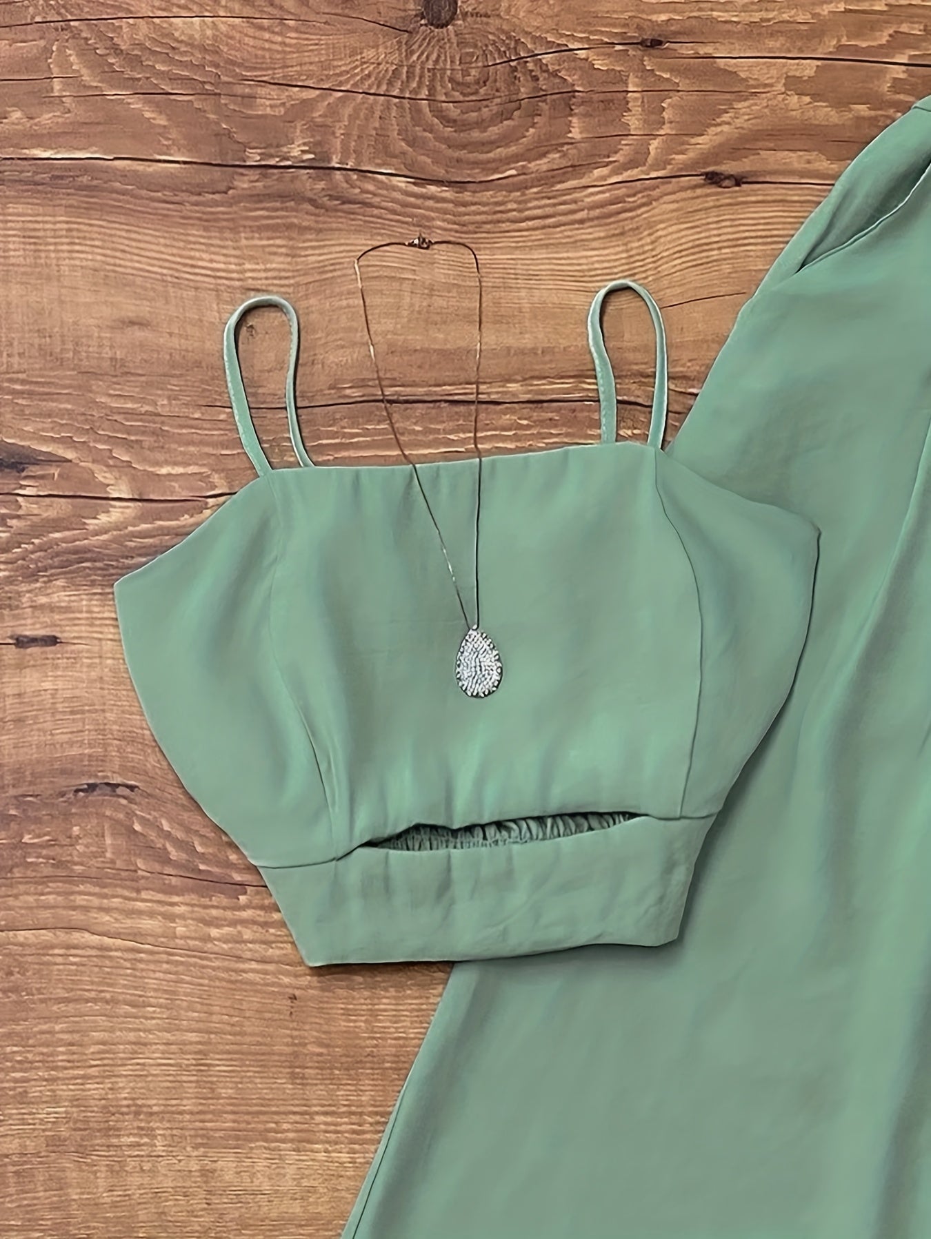 Damen Zweiteiler Set Eleganter High Waist Palazzo Hose und Bustier Top für Frühling und Sommer