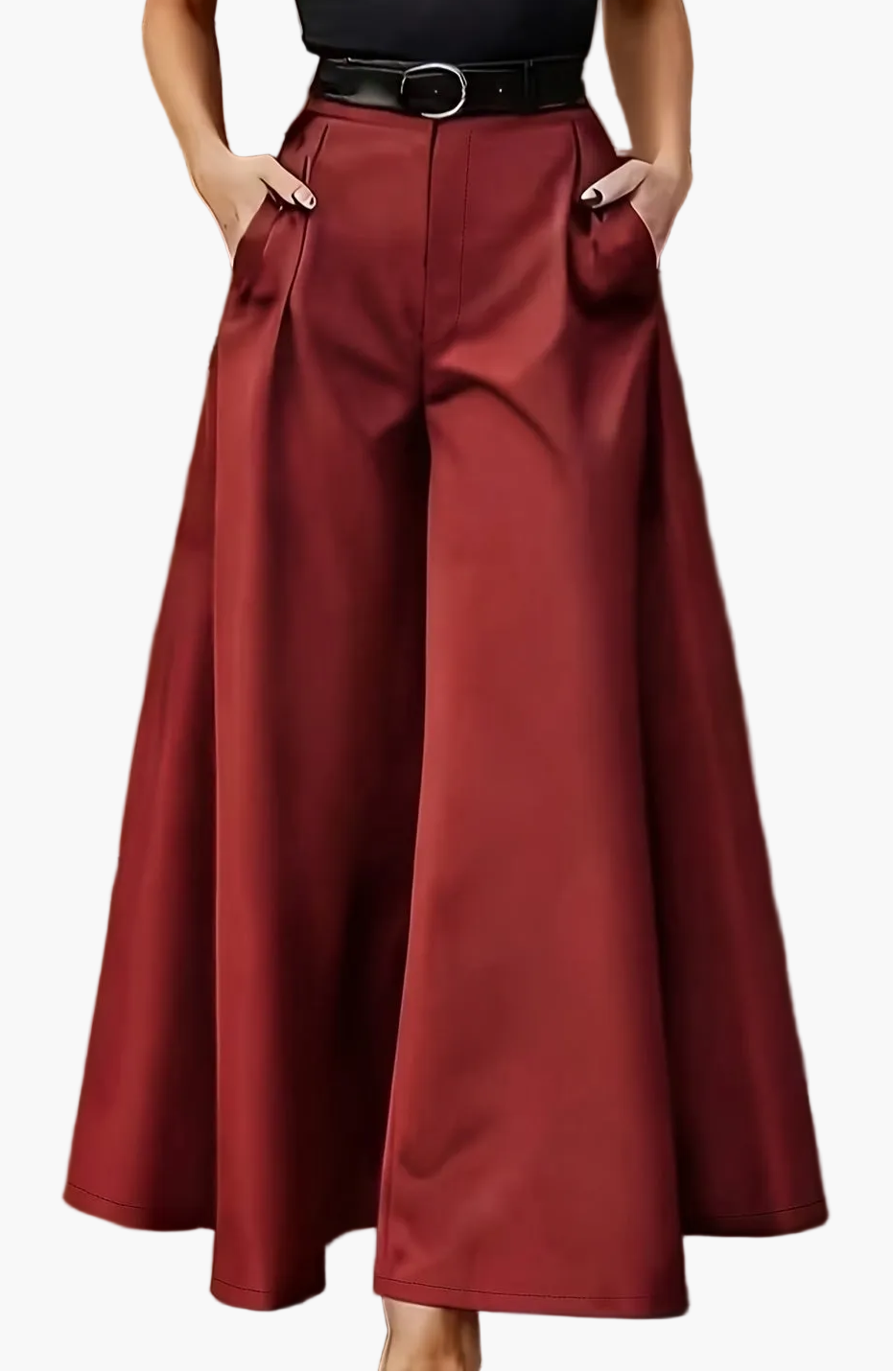 Damen Weitbeinige Palazzo Hose – Eleganter Business und Abend Look