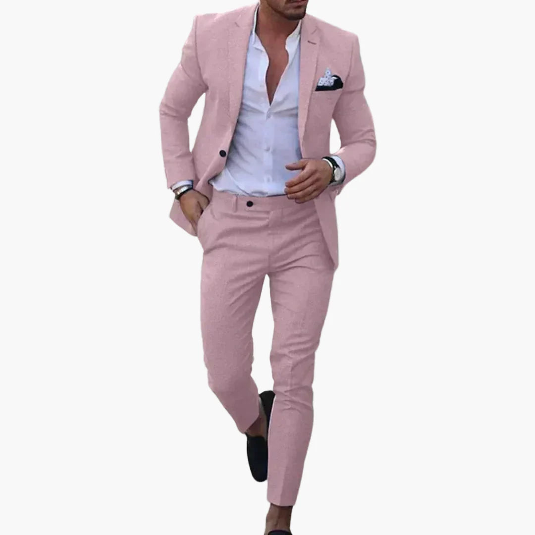 Men's Slim Fit Suit Modern Business & Wedding Two-Piece Set
