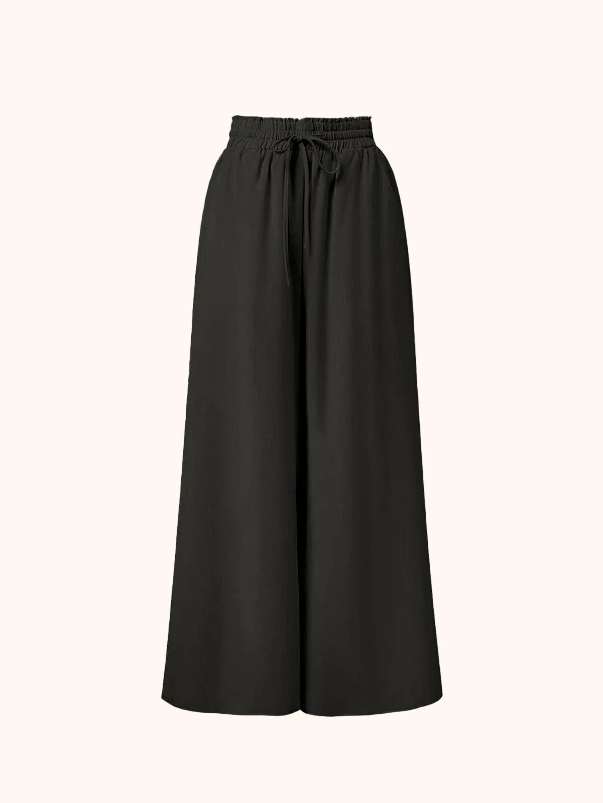 Women's Palazzo Pants with Wide Legs and Paperbag Waist – Elegant High-Waist Style for Casual and Formal Occasions