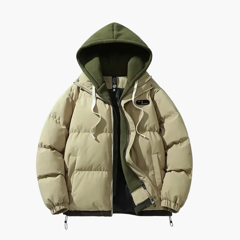 Men's winter quilted jacket with hood – fashionable outdoor jacket for everyday and leisure use