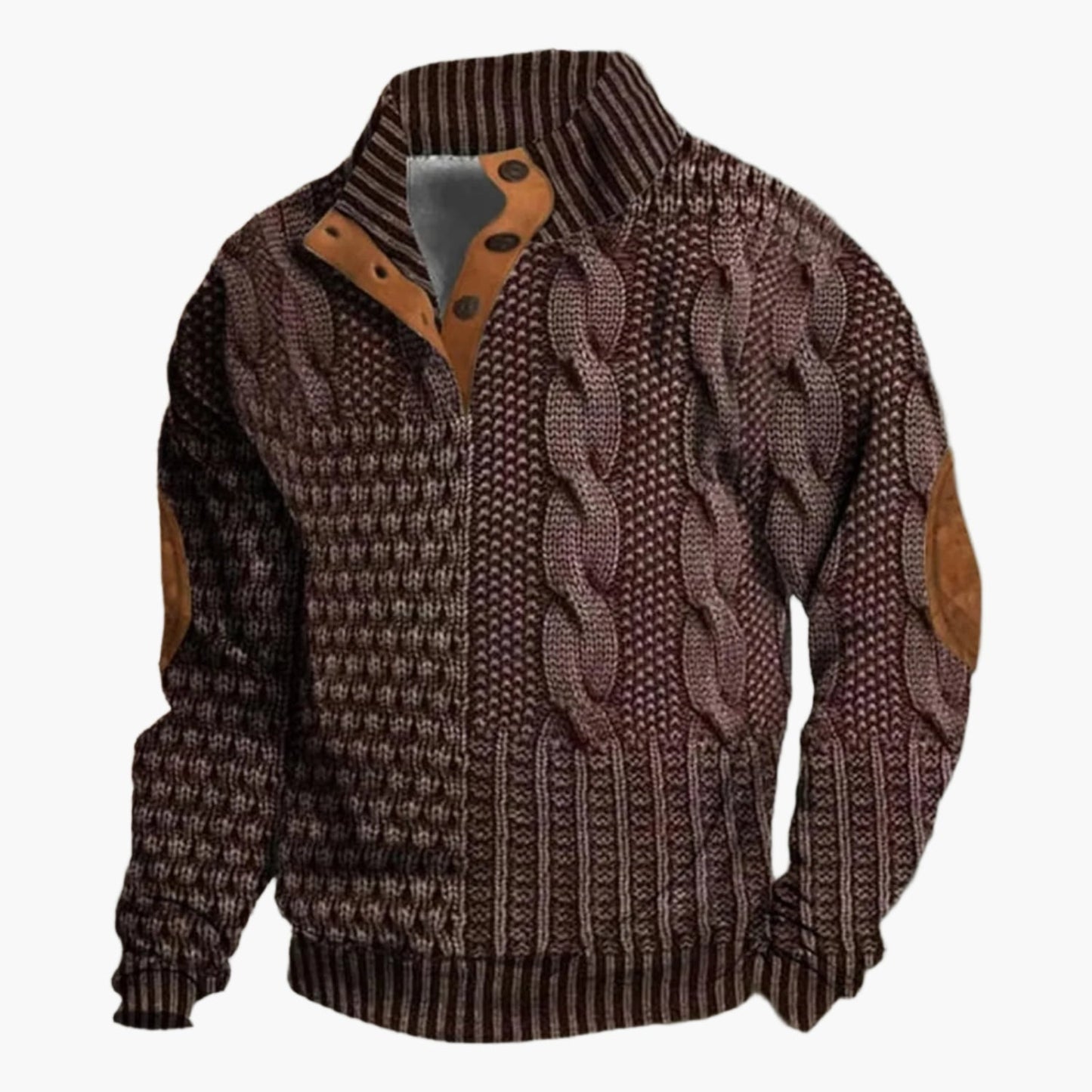 Men's Knit Pattern Bomber Jacket – Vintage Style for Everyday & Leisure