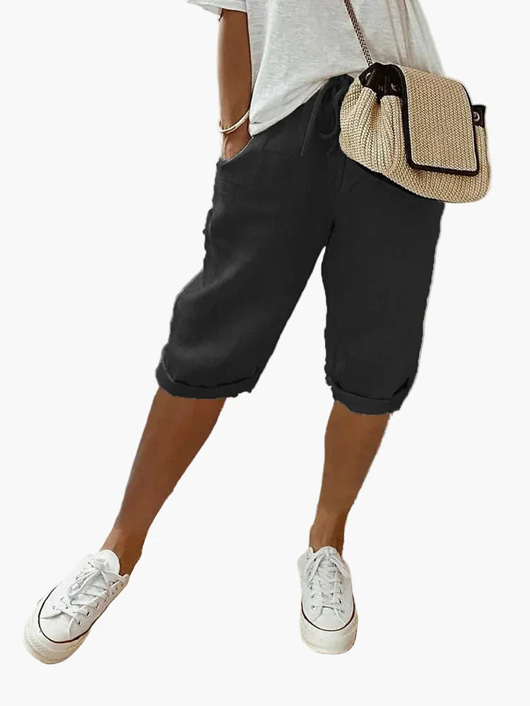 Women's Bermuda Shorts with Drawstring – Casual Leisure and Summer Style