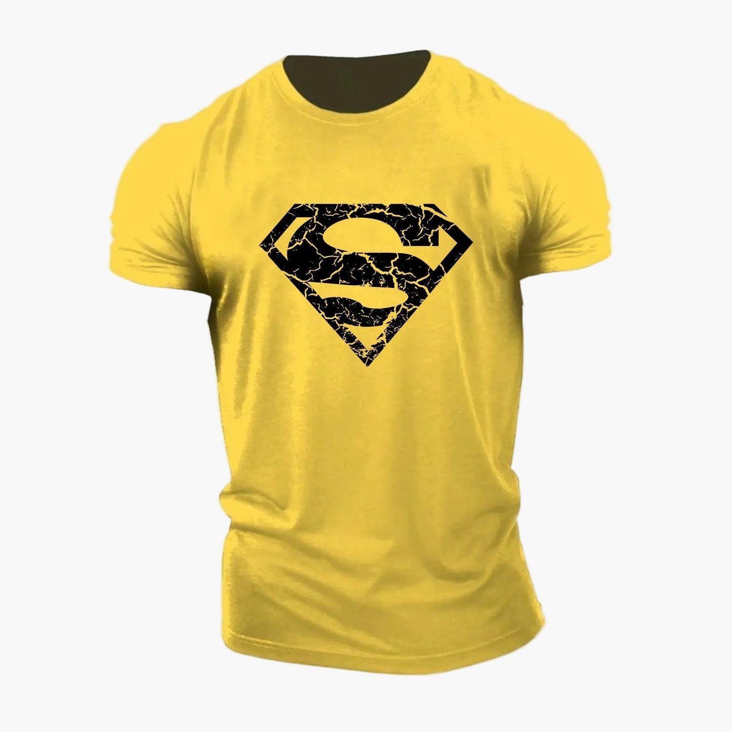 Men's Hero T-Shirt with Black Superman Emblem – City Street Clothing for Comic Enthusiasts