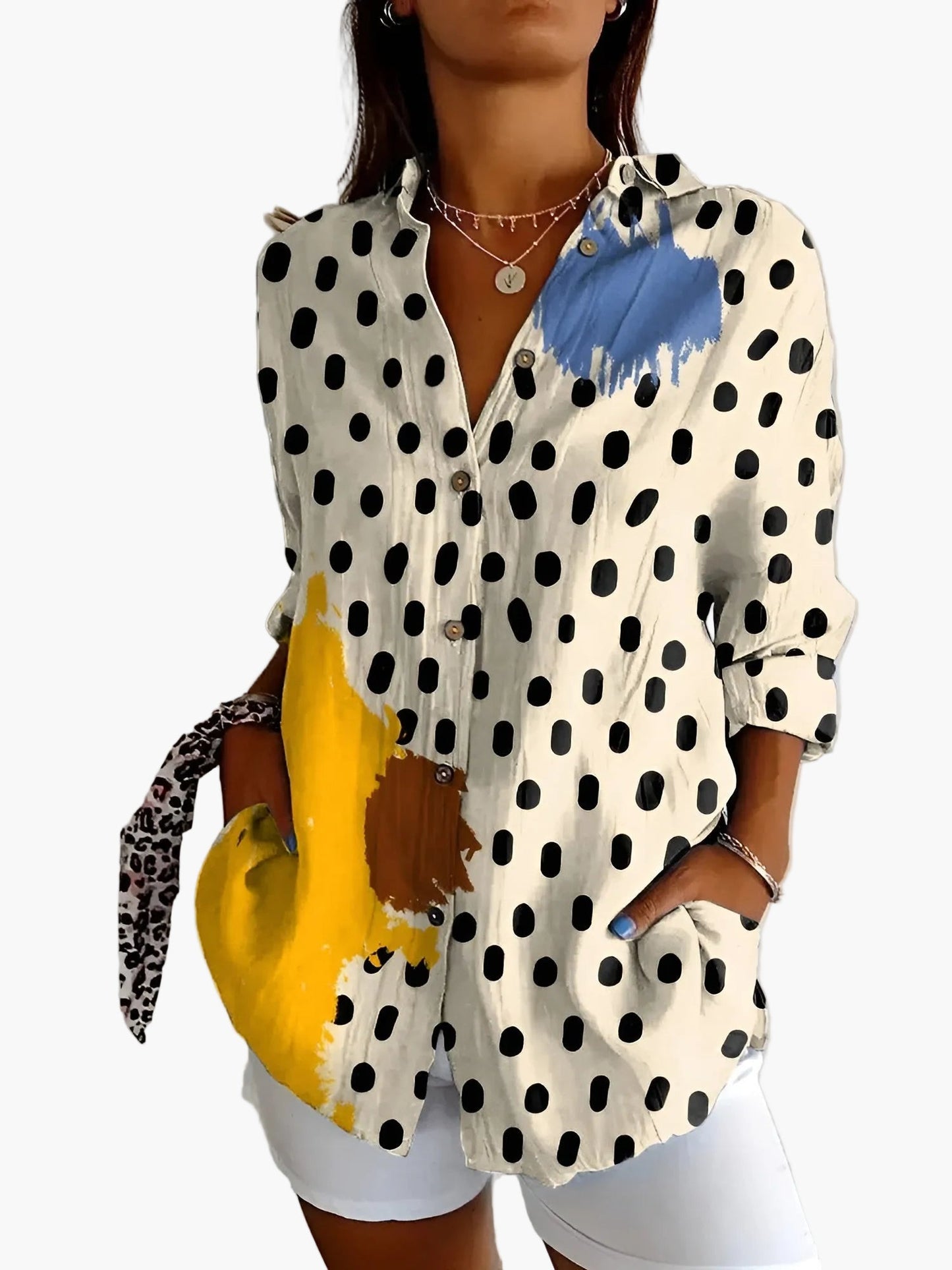Damen Oversize Hemdbluse mit Blumenmuster – Lässiger Retro-Style für Freizeit & Alltag