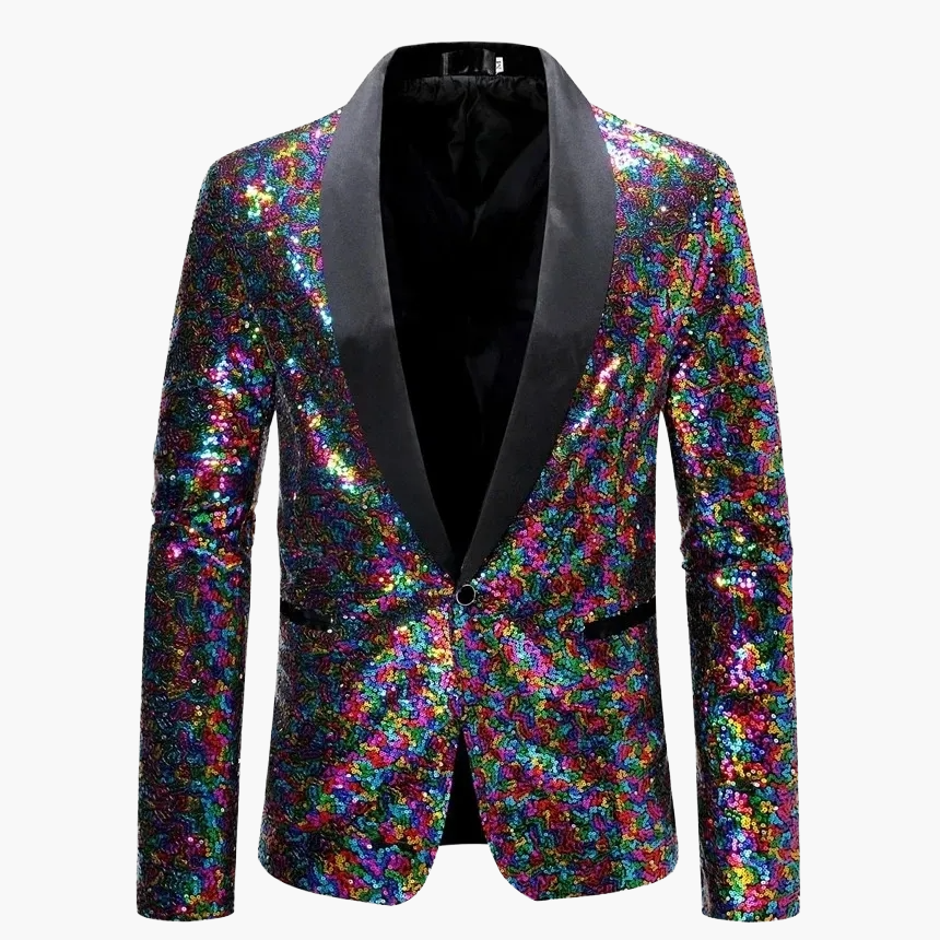Men's glitter blazer for festive occasions – elegant party blazer with sequins