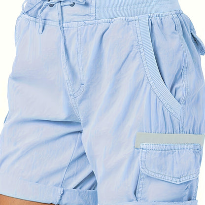 Women's Casual Shorts with Drawstring and Cargo Pockets – Comfortable Summer Bermuda Shorts