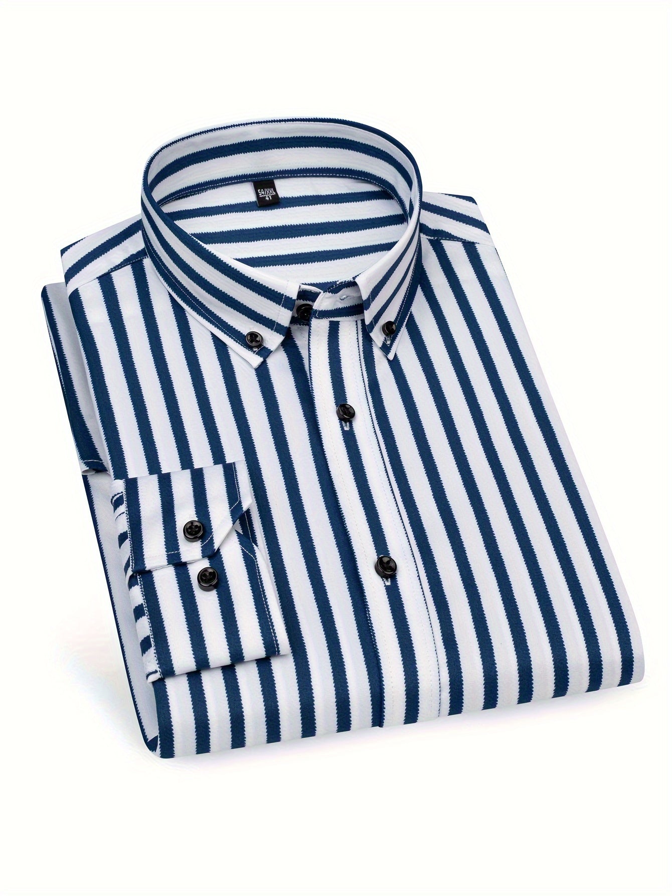Herren Slim Fit Streifenhemd – Modernes Business & Freizeit Langarmhemd