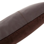Kussenhoes leer zesdelig chocoladebruin 30 x 50 cm, voor woonkamer en slaapkamer