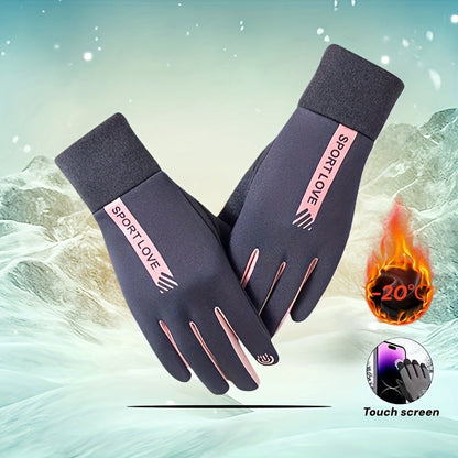 Winter touchscreen gloves, windproof, warm, black and gray